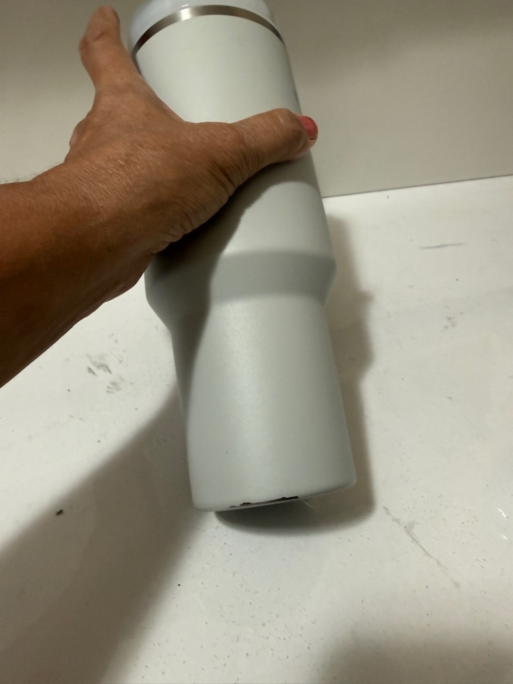 Stanley Light Gray Insulated Travel Mug with Handle and Straw - Picture 3 of 10
